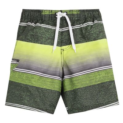 Kanu Surf Boys' Big YOLO Quick Dry UPF 50+ Beach Swim Trunk, Sandbar Black/Yellow, 8