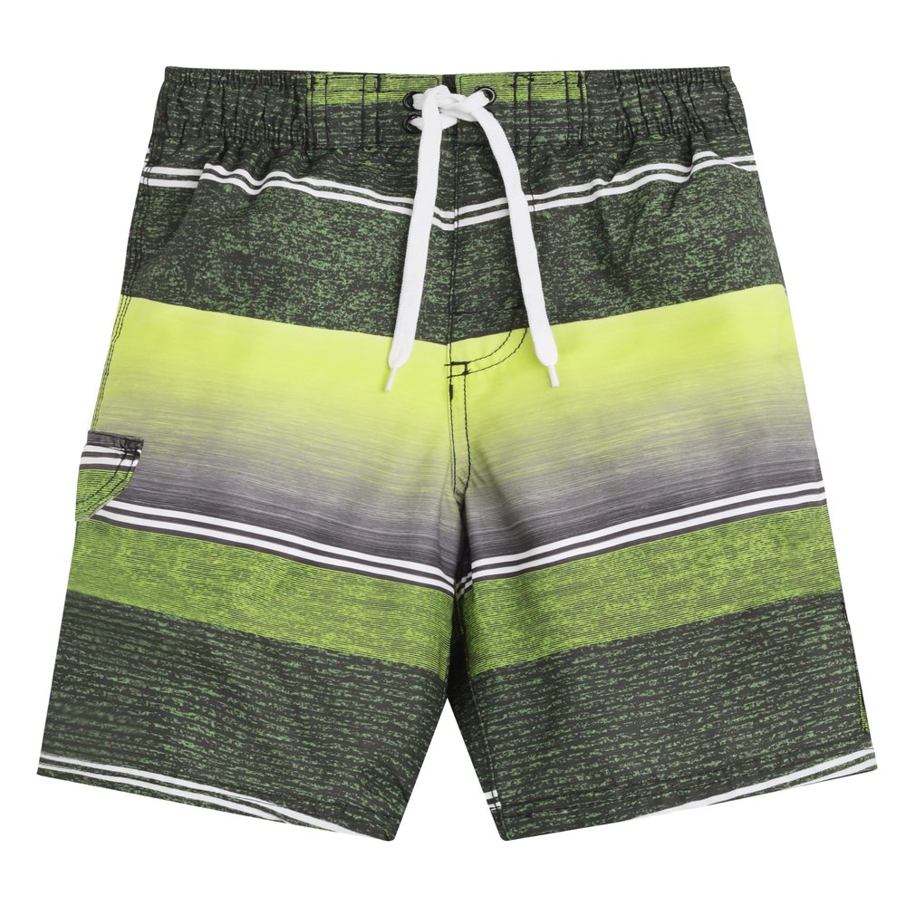 Kanu Surf Boys' Big YOLO Quick Dry UPF 50+ Beach Swim Trunk, Sandbar Black/Yellow, 8