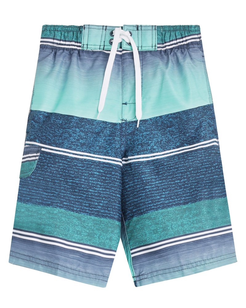 Kanu Surf Boys' Little YOLO Quick Dry UPF 50+ Beach Swim Trunk, Sandbar Blue/Green, 5/6