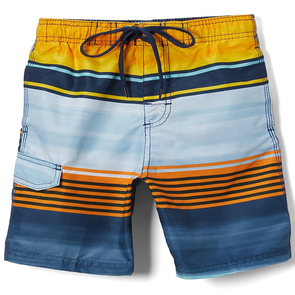 Kanu Surf boys Avalon Quick Dry Upf 50+ Beach Swim Trunks, Avalon Navy/Orange, 10 12 US