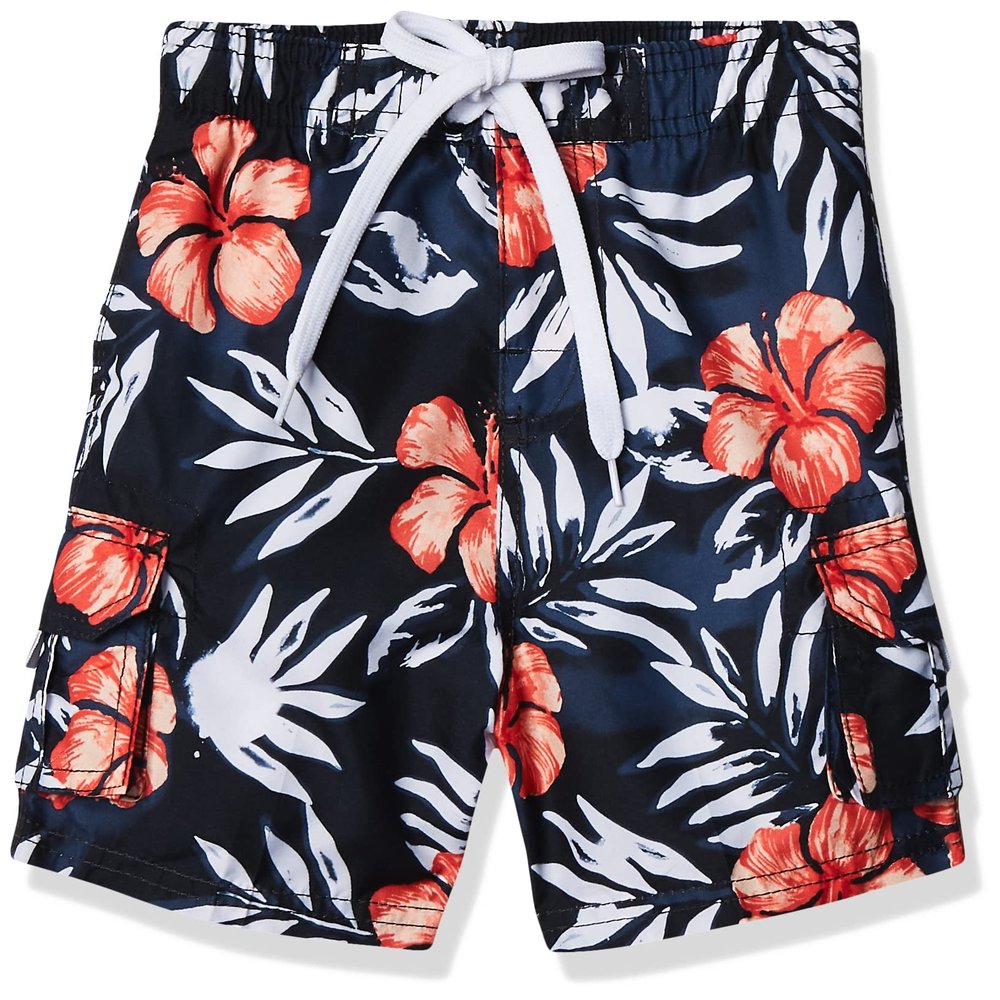 Kanu Surf Little Boys Reflection Quick Dry Beach Swim Trunk, Vacay Black, Large (7)