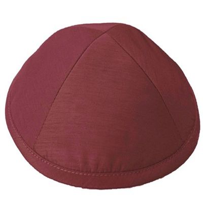 A1 Skullcap Raw Silk Fabric Kippot Single or Bulk Kippah Optional Custom Imprinting Inside for Your Speacial Event Burgundy