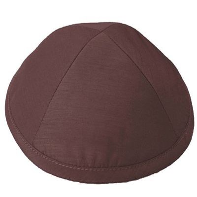 A1 Skullcap Raw Silk Fabric Kippot Single or Bulk Kippah Optional Custom Imprinting Inside for Your Speacial Event  Brown