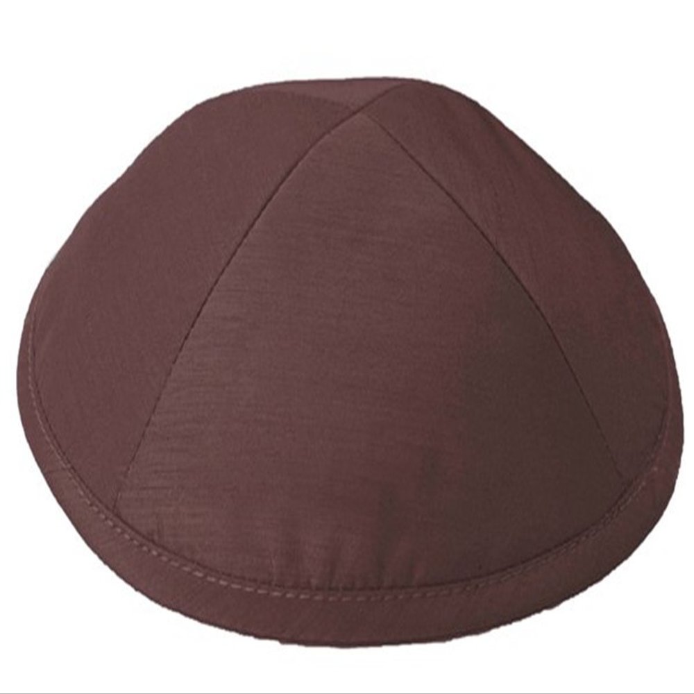 A1 Skullcap Raw Silk Fabric Kippot Single or Bulk Kippah Optional Custom Imprinting Inside for Your Speacial Event  Brown