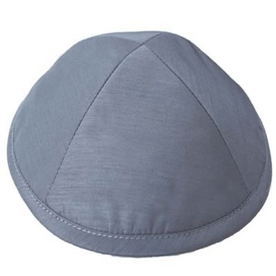 A1 Skullcap Raw Silk Fabric Kippot Single or Bulk Kippah Optional Custom Imprinting Inside for Your Speacial Event Light Grey