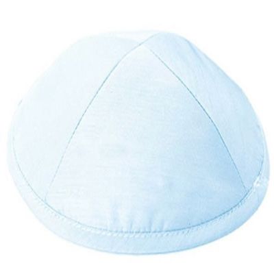 A1 Skullcap Raw Silk Fabric Kippot Single or Bulk Kippah Optional Custom Imprinting Inside for Your Speacial Event Light Blue