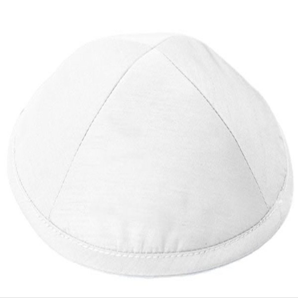 A1 Skullcap Raw Silk Fabric Kippot Single or Bulk Kippah Optional Custom Imprinting Inside for Your Speacial Event  Ivory