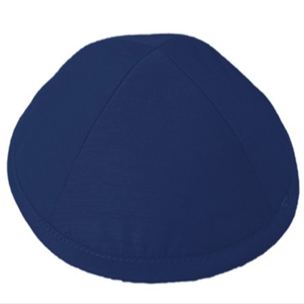 A1 Skullcap Raw Silk Fabric Kippot Single or Bulk Kippah Optional Custom Imprinting Inside for Your Speacial Event Navy Blue