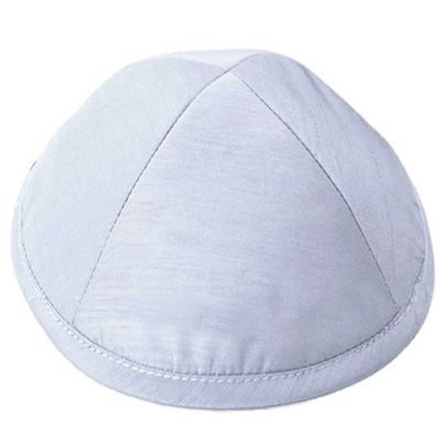 A1 Skullcap Raw Silk Fabric Kippot Single or Bulk Kippah Optional Custom Imprinting Inside for Your Speacial Event  Silver