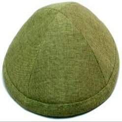 A1 Skullcap Linen Fabric Kippot Single or Bulk Kippah Optional Custom Imprinting Inside for Your Speacial Event  Olive