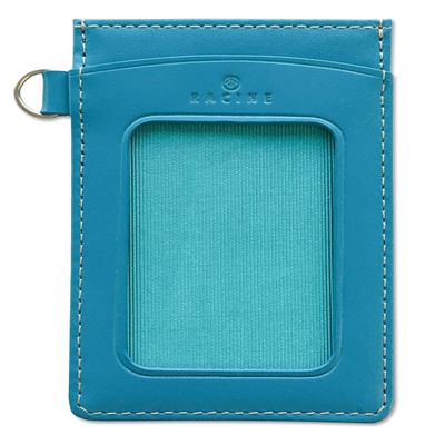 CONCISE Envelope Card Holder, Pass Case, Leather, Lacine, Turquoise Blue