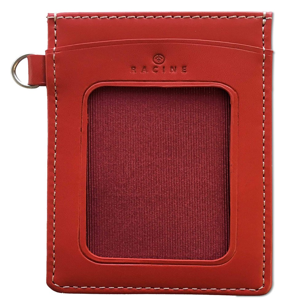 CONCISE Envelope Card Holder, Pass Case, Leather, Lacine, Red