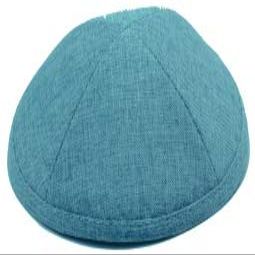A1 Skullcap Linen Fabric Kippot Single or Bulk Kippah Optional Custom Imprinting Inside for Your Speacial Event Coral Blue