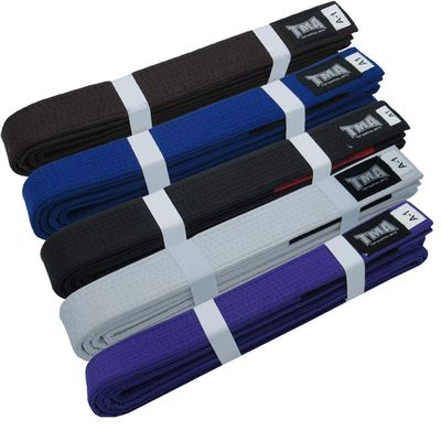 TMA Jiu Jitsu GI Belts BJJ Brazilian Fight Uniform Belt 100% Cotton MMA US (Blue, A3)