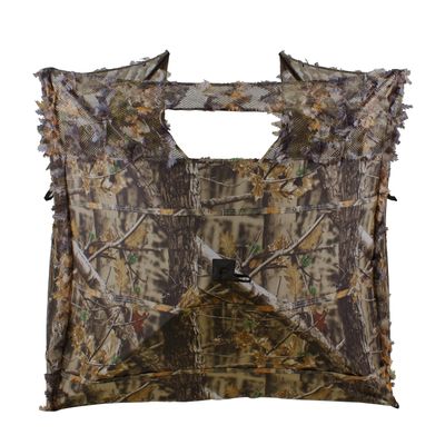 AUSCAMOTEK Leafy Hunting Blind Portable Ground Blind, Quick Setup Lightweight Deer Blind Camouflage Tent Brown