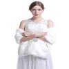 Aukmla Long Wedding Faux Fur Wraps and Shawls Wedding Bridal Stole for Brides and Bridesmaids (White) view 4