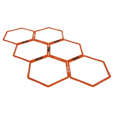 Yes4All Hexagonal Agility Speed Rings with Carrying Bag Agility Hurdles for Agility Footwork Training (Set of 6 Rings)