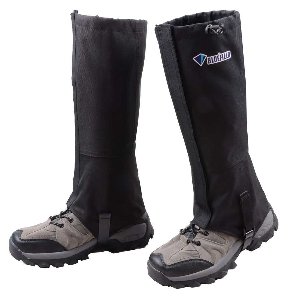 Azarxis Hiking Gaiters for Outdoor Camping Running Walking Backpacking Women Men Ankle Leg Guard Boot Legging Cover Snow Lightweight Waterproof Durable Wrap Mountain Hunting (Black, XL)