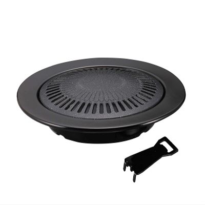 Captain Stagg (CAPTAIN STAG) Grilled Meat Plate Round Grill Plate 33cm 4-Layer with Marble Coating Gas fire only Hook Handle UG-1564
