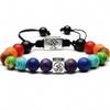 7 Chakra Tree Of Life Charm Bracelets Multicolor Beads Stones Weave Rope Bracelet Yoga Bracelets view 2