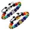 7 Chakra Tree Of Life Charm Bracelets Multicolor Beads Stones Weave Rope Bracelet Yoga Bracelets view 4