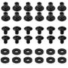 Black Chicago Screws, 12 Sets - for DIY Kydex and Leather Gun Holsters/Clips and Knife Sheaths, 1/4 Inch, Includes Phillips Truss Heads + Open Slotted Fasteners + Rubber Washers/Spacers view 1