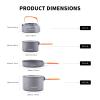Fire-Maple Feast 4 Camping Cookware Kit Outdoor Cookware Set with Pots, Kettle, Saucepans and Spatula for Hiking Fishing Picnic view 2