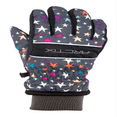 Arctix Kids Whiteout Insulated Ski Gloves, North Star Print Steel, X-Large