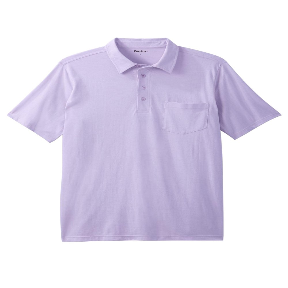 KingSize Men's Big & Tall Lightweight Jersey Polo - XL, Soft Purple