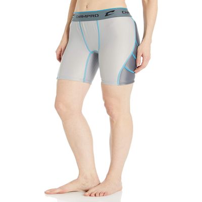 CHAMPRO Windmill Women's Sliding Short - Polyester/Spandex, GREY, Large