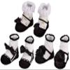 BRUBAKER 3 Pairs of Baby Socks Girls 0-12 Months - Festive Socks Black/White view 1