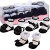 BRUBAKER 3 Pairs of Baby Socks Girls 0-12 Months - Festive Socks Black/White view 3