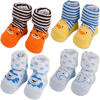 BRUBAKER 4 Pairs of Baby Socks Boys 0-12 Months - Animals