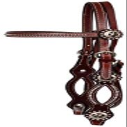 Showman Burgundy Leather Headstall and Reins w/Texas Star Conchos and Split Cheeks