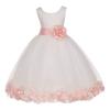Wedding Pageant Flower Petals Girl Ivory Dress with Bow Tie Sash 302a 16 view 2