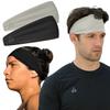 Temple Tape, Value 2-Pack, Mens Headband - Guys Sports Headbands Moisture Wicking Workout Sweatbands for Running, Cross Training, Skiing and Bike Helmet Friendly - 1-Black & 1-Gray Sweatband view 1