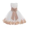 Wedding Pageant Flower Petals Girl Ivory Dress with Bow Tie Sash 302a 16 view 1