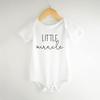 Bump and Beyond Designs Baby Surprise Pregnancy Announcement Little Miracle White, 0-3 Months view 2