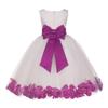 Wedding Pageant Flower Petals Girl Ivory Dress with Bow Tie Sash 302a 16 view 1