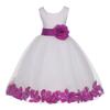 Wedding Pageant Flower Petals Girl Ivory Dress with Bow Tie Sash 302a 16 view 2