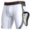 Champro Wind Up Compression Polyester/Spandex Sliding Short W/Cup, Adult Medium, White view 1