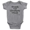 Aprojes Fearfully and Wonderfully Made Baby Bodysuit  Christian Baby Clothes (24 Months, Heather Grey) view 1