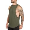 ZUEVI Men's Muscular Cut Open Sides Bodybuilding Tank Top Gym Workout Stringer T-Shirt (ZArmy Green-M) view 2
