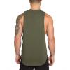 ZUEVI Men's Muscular Cut Open Sides Bodybuilding Tank Top Gym Workout Stringer T-Shirt (ZArmy Green-M) view 4