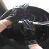 Ealafee Gray Full Lined Winter Gloves Short Winter Driving Mitten Warm Leather Gloves view 2