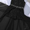 Agoky Halter Lace Flower Girls Dress Wedding Junior Bridesmaid Party Ball Gown Floor Length Dresses Black (Floral Lace) 10 view 4
