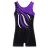 BAOHULU Leotard for Toddler Girls Gymnastics Shorts Sparkle Embroidery Tank Biketards One Piece B165_BlackPurple_150 view 1
