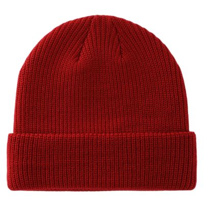 Connectyle Classic Men's Warm Winter Hats Acrylic Knit Cuff Beanie Cap Daily Beanie Hat (Dark Red)