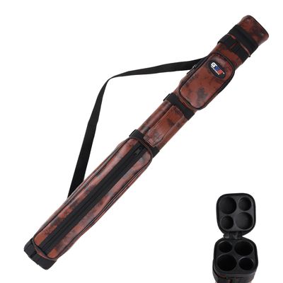 GSE Games & Sports Expert 2x2 Deluxe Hard Billiard Pool Cue Stick Carrying Case, Billiard Cue Case, Billiards Accessories (Square - Brown)