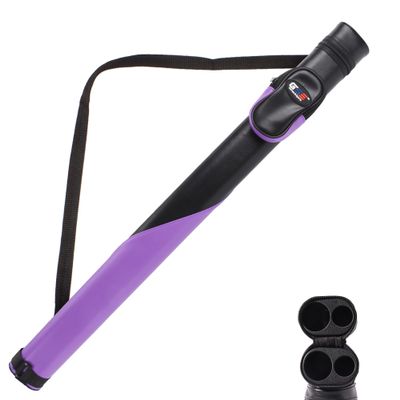 GSE Games & Sports Expert Billiard Cue Cases, 1x1 Deluxe Hard Billiard Pool Cue Stick Carrying Case, Pool Billiards Accessories (Black/Purple)